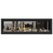 Napoleon Vector 62" See Thru Linear Direct Vent Gas Fireplace with Clear Glass Beads and Beach Fire Kit Face on White Background