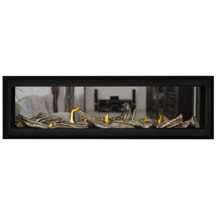 Napoleon Vector 62 See Thru Linear Direct Vent Gas Fireplace with High Definition Driftwood Logs