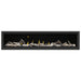 Napoleon Vector 74" Linear Direct Vent Gas Fireplace with Black Glass Beads and Beach Fire Kit Face on White Background