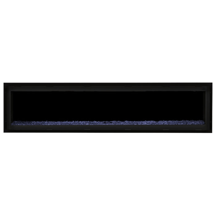 Napoleon Vector 74 Linear Gas Fireplace with Blue Crushed Glass Embers