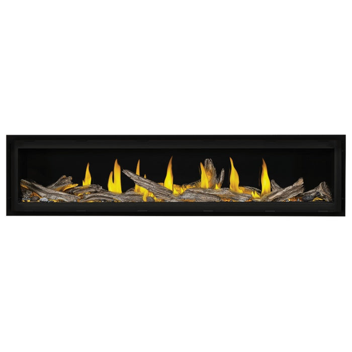 Napoleon Vector 74 Linear Gas Fireplace with High Definition Driftwood Logs  and Woodland Media Kit