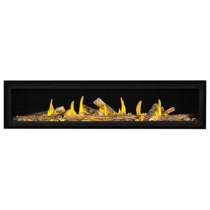 Napoleon Vector 74 Linear Gas Fireplace with Oak High Definition Logs and Woodland Media Kit