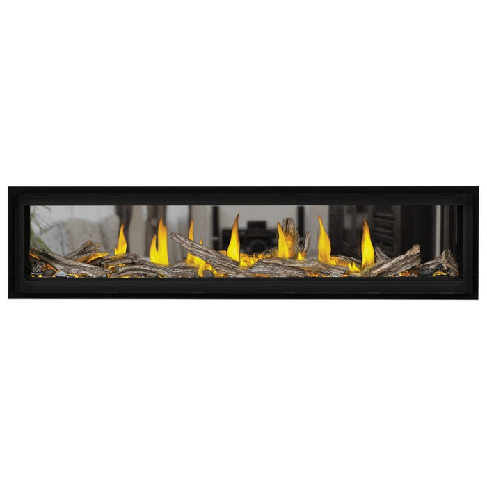 Napoleon Vector 74 See Thru Linear Direct Vent Gas Fireplace High Definition Driftwood Logs  and Woodland Media Kit