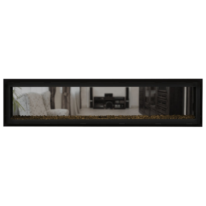 Napoleon Vector 74 See Thru Linear Direct Vent Gas Fireplace with Amber Crushed Glass Embers