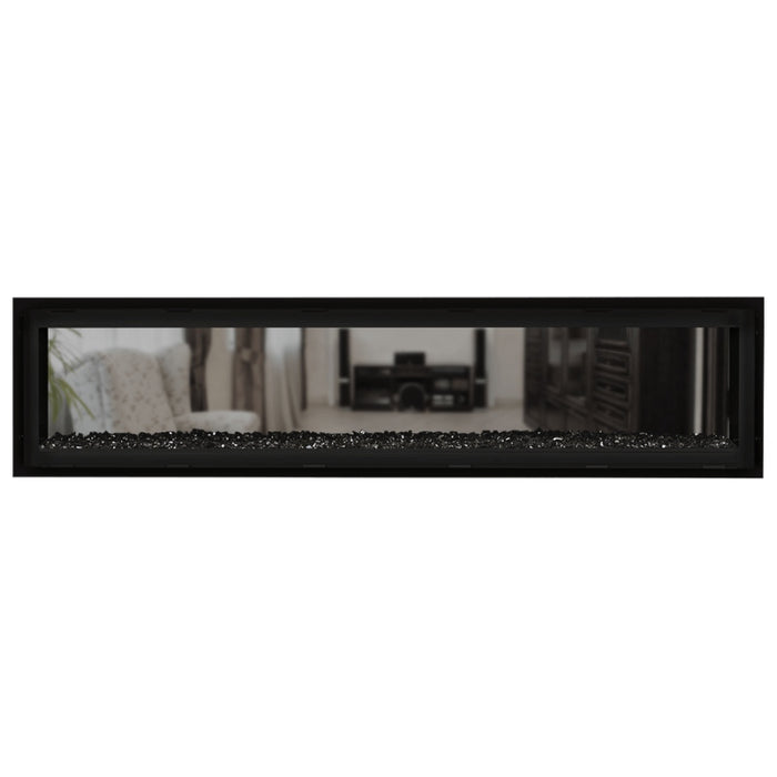 Napoleon Vector 74 See Thru Linear Direct Vent Gas Fireplace with Black Crushed Glass Embers