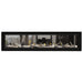Napoleon Vector 74 See Thru Linear Direct Vent Gas Fireplace with Black Crushed Glass Embers and Beach Fire Log Kit
