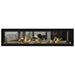Napoleon Vector 74 See Thru Linear Direct Vent Gas Fireplace with Clear Crushed Glass Embers and High Definition Oak Logs