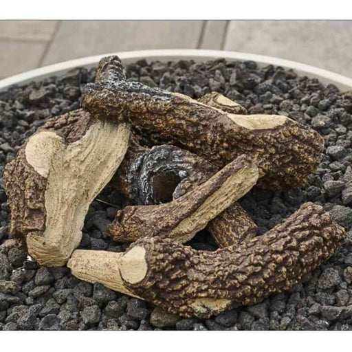 Outdoor Ceramic Fiber Log Set without Grate used in Cove Fire Pit Bowl Scaled without fire