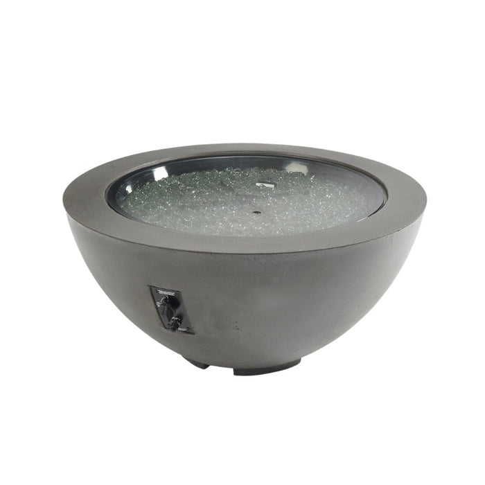 Outdoor Greatroom Black Cove 42 Round Gas Fire Pit Bowl with Grey Glass Burner Cover