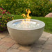 Outdoor Greatroom Natural Grey Cove 29 Round Gas Fire Pit Bowl  Placed at Garden  with Clear Tempered Fire Glass Gems  plus Fire Burner On