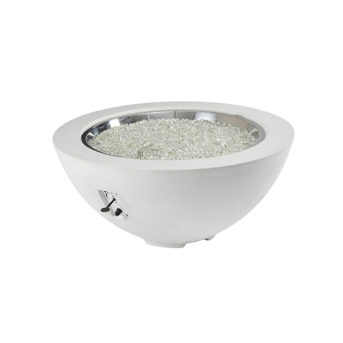 Outdoor Greatroom White Cove 42 Round Gas Fire Pit Bowl with Clear Tempered Fire Glass Gems