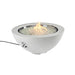 Outdoor Greatroom White Cove 42 Round Gas Fire Pit Bowl with Clear Tempered Fire Glass Gems plus Fire Burner On