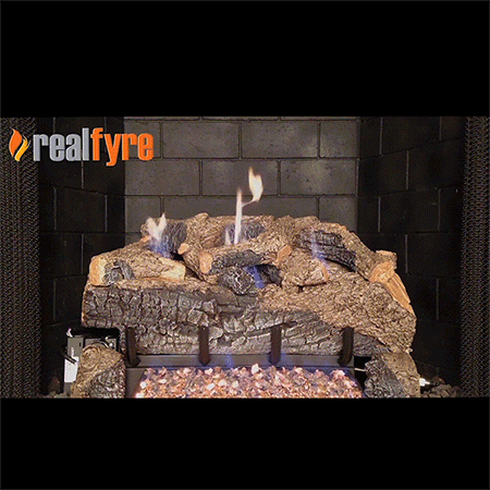 RH Peterson Real Fyre Charred Aged Split Outdoor Vent Free Gas Log Set