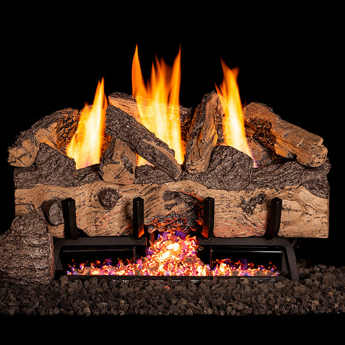 RH Peterson Real Fyre Charred Gnarled Split Outdoor Vent Free Gas Log Set