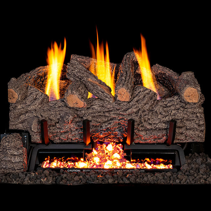RH Peterson Real Fyre Charred Gnarled Oak Outdoor Vent Free Gas Log Set