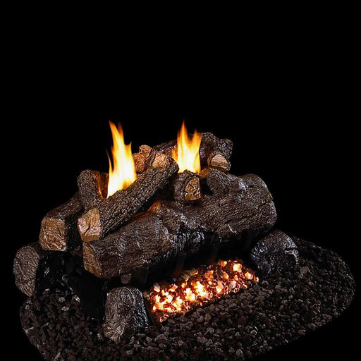 RH Peterson Real Fyre Evening Fyre Vent Free Gas Log Set Setup Side View