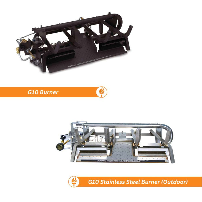 RH Peterson Real Fyre Charred Gnarled Oak Vent Free Gas Log Set — The