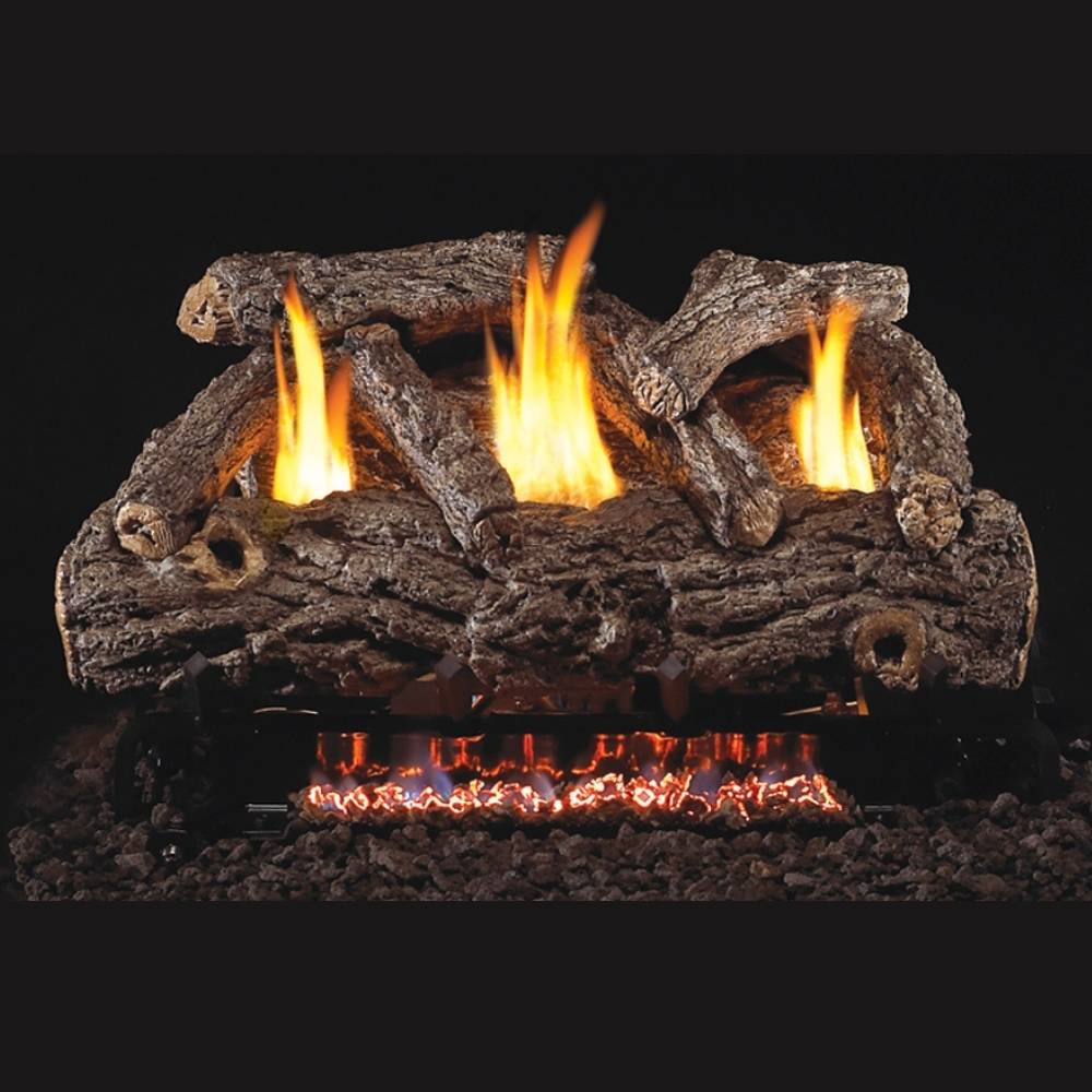 RH Peterson Real Fyre Golden Oak Designer Vent Free Gas Log Set — The