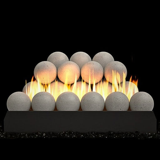 RH Peterson Real Fyre Graystone Vent Free Fyre Spheres plus Black Glass Media 