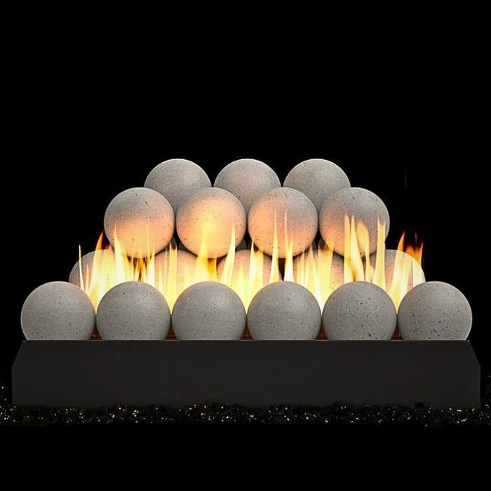RH Peterson Real Fyre Graystone Vent Free Fyre Spheres plus Black Glass Media 