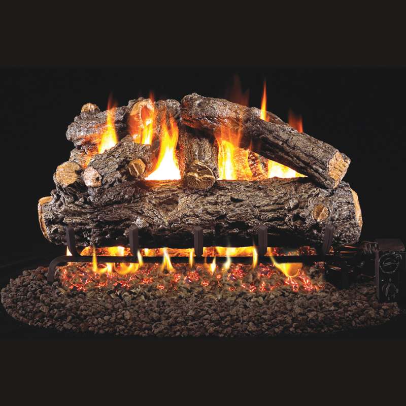 RH Peterson Real Fyre Rustic Oak Designer Vented Gas Log Set — The