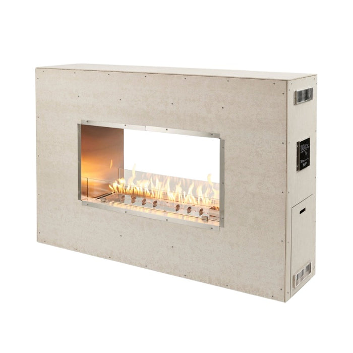 Ready-to-Finish See-Through 40 Fireplace Fireplace with Fire Burner Insert On plus Glass Wind Guard Cover