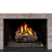 Real Fyre Charred Evergreen Oak Logs Set with Real Fyre G52 Vented Gas Burner