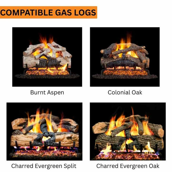 Real Fyre G52 Vented Gas Burner Compatible Gas Log Set