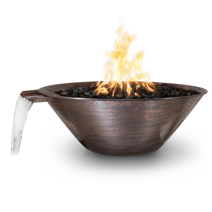 Reno Fire & Water Bowl - Hammered Copper  31 with lava Rock