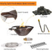 Reno Gravity Spill Fire & Water Bowl - Hammered Copper  31Included Standard Fire Bowl Lava Rock Fire Pan and Burner Whistle Free horse Gas Orifice and Mounting Bracket