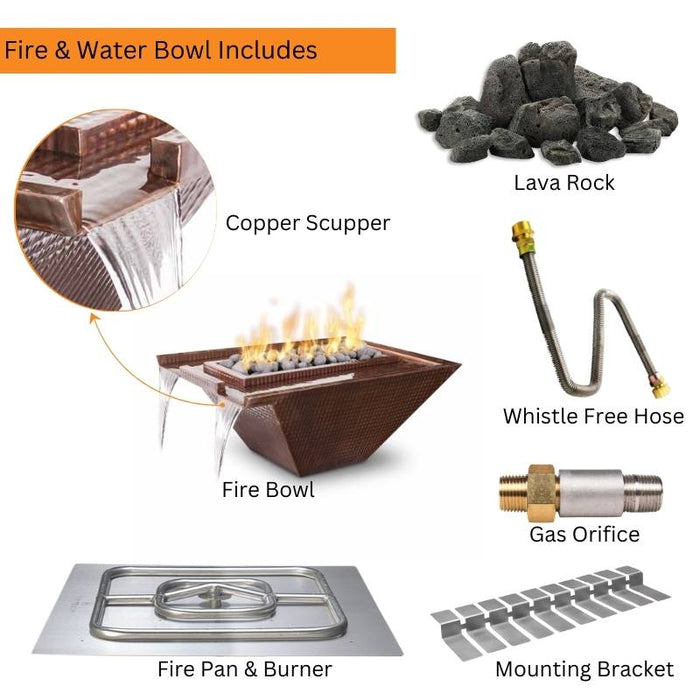 Rio Fire & Water Bowl - Hammered Copper  Included Items