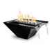 Rio Fire & Water Bowl - Powder Coated Metal 30" Black with Polished Lava Rock