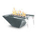 Rio Fire & Water Bowl - Powder Coated Metal 36" Silver-Vein with Polished Lava Rock
