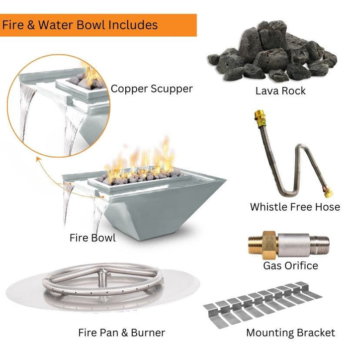 Rio Fire & Water Bowl - Stainless Steel 30" Included Items V2