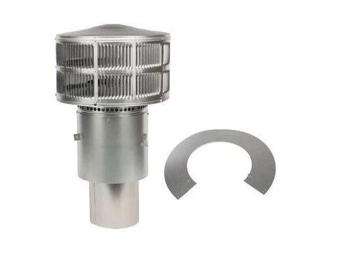 Majestic Round Telescoping Termination Cap with Storm Collar for SL300 Series Wood Burning Pipe