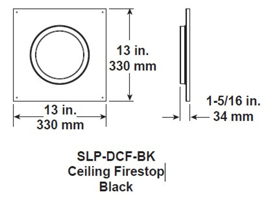 Majestic SLP Black Decorative Ceiling Firestop