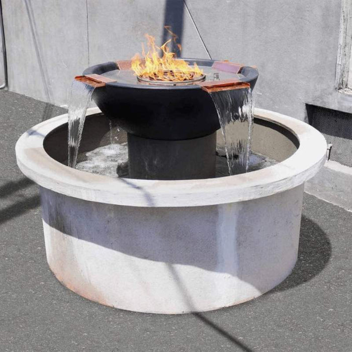 Savannah 4- Way Water Fire & Water Bowl - GFRC Concrete V1