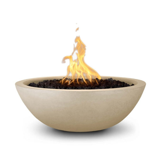 Savannah Fire Bowl - GFRC Concrete Color Vanilla with Lava Rock
