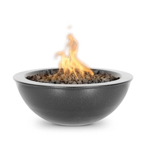 Savannah Fire Bowl - Powder Coated Metal Color Silver-Vein with Lava Rock