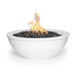 Savannah Fire Bowl - Powder Coated Metal Color White with Lava Rock