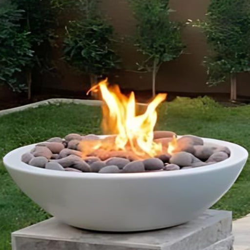 Savannah Fire Bowl - Powder Coated Metal with Polished Lava Rock V2