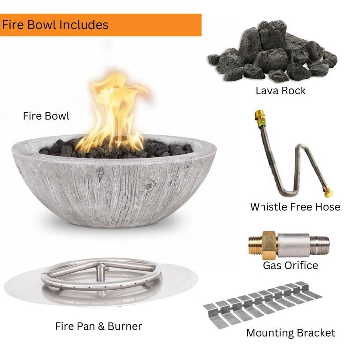 Savannah Fire Bowl - Wood Grain Concrete Included Items V2