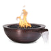 Savannah Fire & Water Bowl - Hammered Copper with Lava Rock 