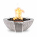 Savannah Fire & Water Bowl - Wood Grain Concrete Ivory with Lava Rock