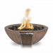 Savannah Fire & Water Bowl - Wood Grain Concrete Oak with Lava Rock