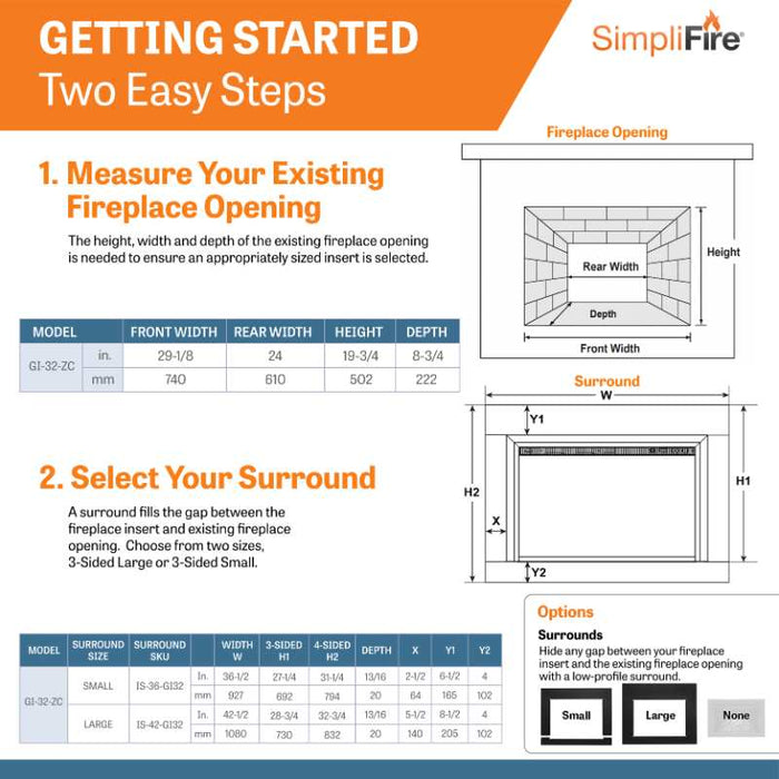 Simplifire 32" Electric Insert Two Easy Steps