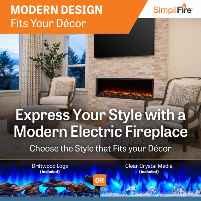 Simplifire 55" Scion Linear Electric Fireplace Modern Design