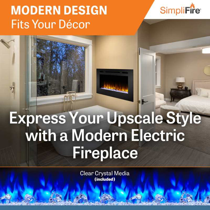 Simplifire Allusion 40" Linear Electric Fireplace Modern Design