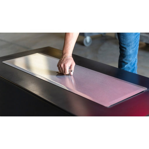 Stainless Steel Cover with Handle  Rectangular Brushed Stainless Steel Finish  