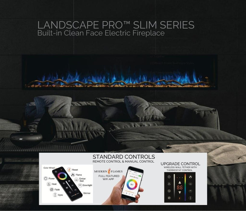  Standard Controls for Modern Flames Landscape Pro Slim Linear Electric Fireplace